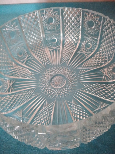 Imagen 3 de 3 de Centro De Mesa Blanco Cristal Tallado Artesanal -