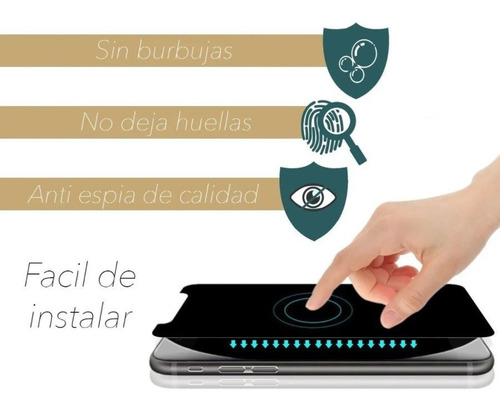 Imagen 3 de 7 de Vidrio Templado Antiespia Compatible iPhone XS Max