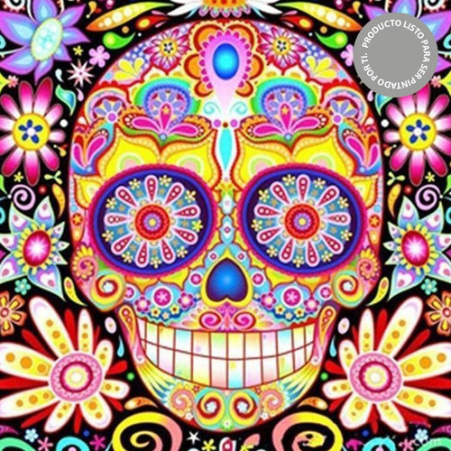 Calavera Mandala Paint By Diamonds, Xidaka, Incluye Bastidor