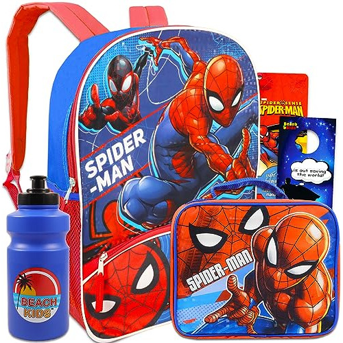 Spiderman Mochila Y Caja De Almuerzo Para Niños - Z452t