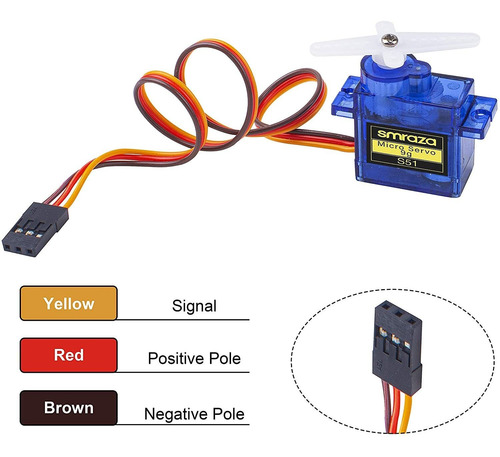 Smraza Sg90 9g - Kit De Micro Motor Servo Para Rc Robot Braz