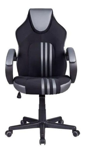 Cadeira Gamer Preta E Cinza Pelegrin Pel-3005 Cor Preto e Cinza Material do estofamento Tecido com detalhes em Couro PU