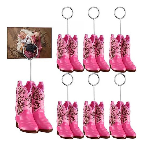 Tatuo 6 Piezas Botas De Vaquero Porta Números De Mesa Lindo