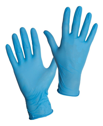 Guantes Descartables De Nitrilo Azul Steelpro