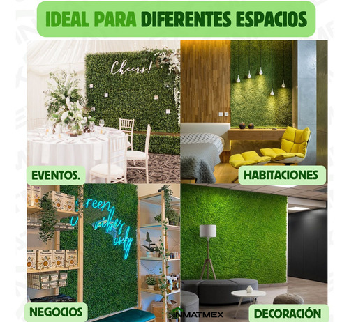 Muro Verde 90 Follaje Sintético Artificial 60x40 Cm