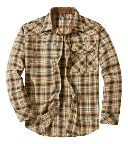Camisa De Franela Vintage Con Botones De Perlas Estilo Weste