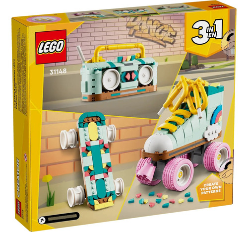 Lego Creator Patin Retro 3 En 1 Grabadora Patineta 31148