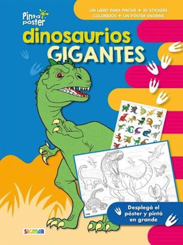 Dinosaurios Gigantes Pinto Poster   30 Stickers