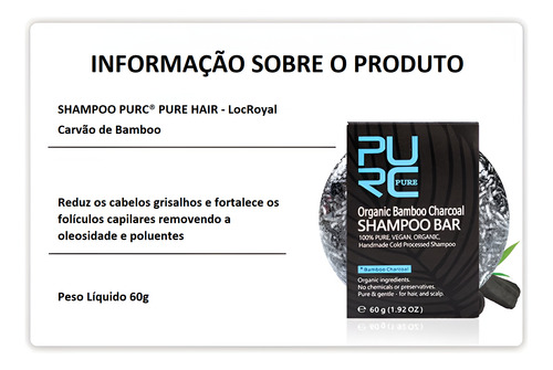 4x Purc Pure Hair Shampoo Orgânico Escurece Cabelo Grisalho