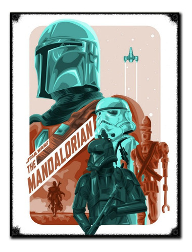 #60 - Cuadro Vintage 30 X 40 No Chapa Mandalorian Star Wars