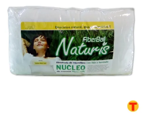 Almohada Naturis Fiberball 70 X 40 Cm Con Nucleo De Espuma
