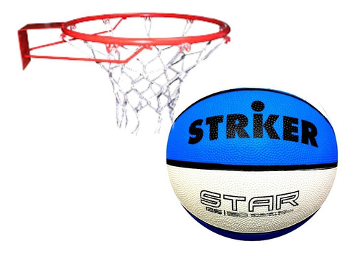 Aro De Basquet Nº5 + Pelota De Basket Striker Nº5 Bicolor