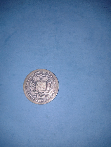 Venezuela Moneda 2 Bolívares Plata 1936 Circulada 