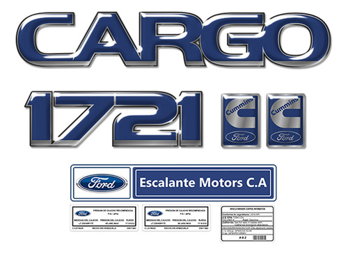 Kit Etiqueta Resnia Ford Cargo 1721 + Precaución Designpro