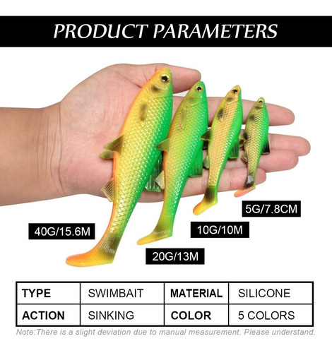 Señuelo Cebo Pesca Vinilo Alta Elasticidad 3d 7,8cm 5gr