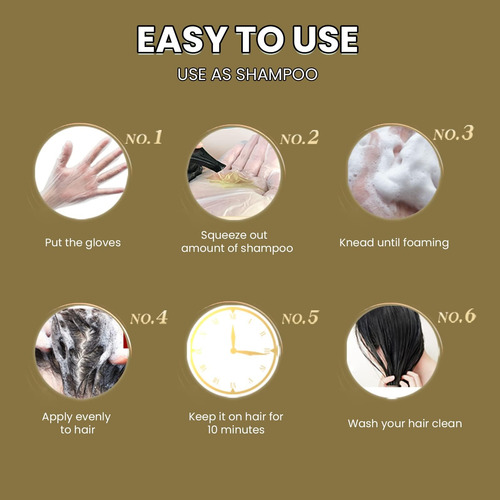 Cosmtek Champú Para Tinte De Cabello Negro, Champú Semiperma