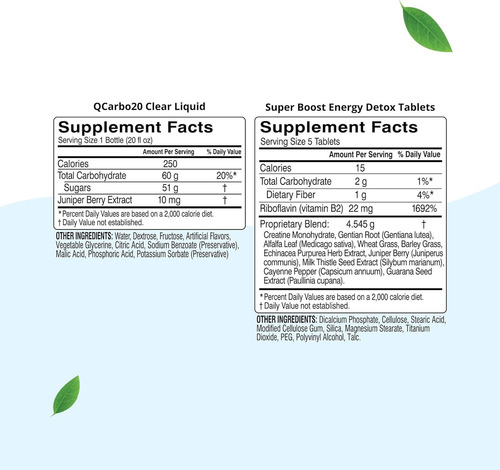 Detox Limpiador Herbal Qcarbo 20oz Clear Maximum Cleanse