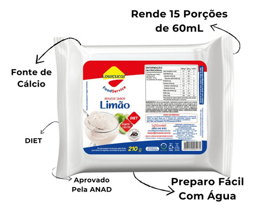 Mistura Mousse Diet Lowçucar 210g Sabores Variados Kit Com 6