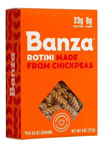 Pasta De Garbanzo, Rotini Banza Caja 227 Grs