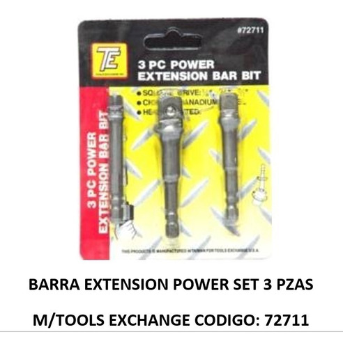 Barra Extension Mecanica 3/8 Jgo 3 Pzas 