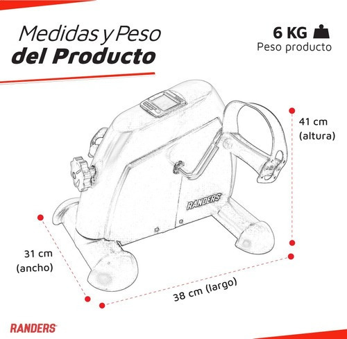 Imagen 5 de 9 de Bicicleta Fija Minibike Randers Arg-112 Consola Digital