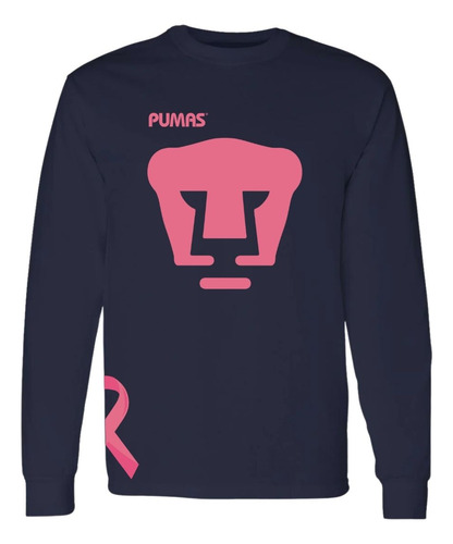 Playera Deportiva M Larga Hombre Pumas Unam Mes Rosa