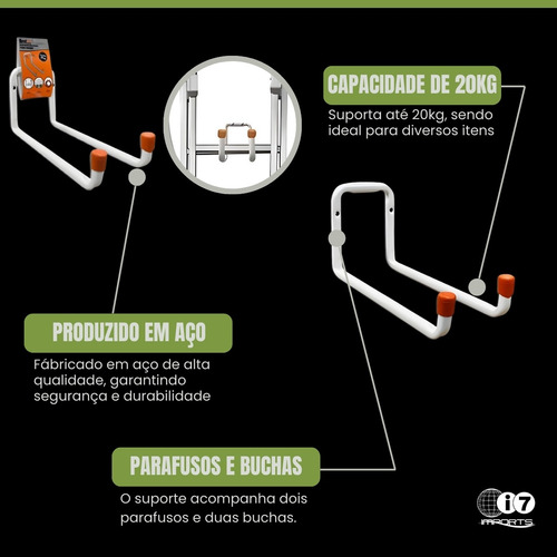 Gancho De Pendurar Escada Bicicleta Cadeira Mangueira Parede
