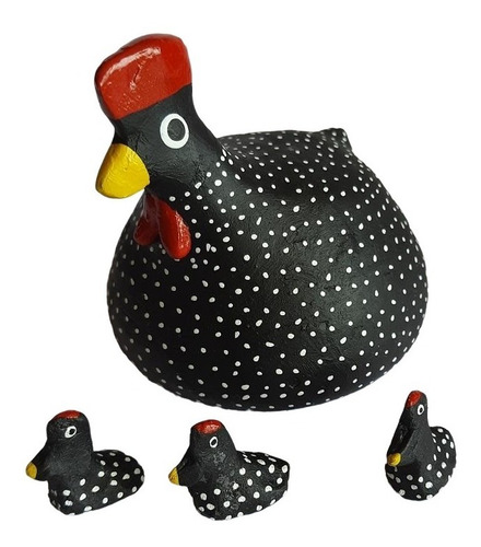 Imagem 5 de 5 de Galinha Gordinha Com Três Pintinhos - Artesanato Caruaru