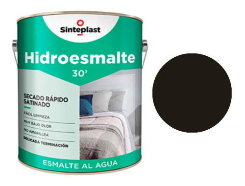 Hidroesmalte Al Agua Negro 1/4 Litro Sinteplast