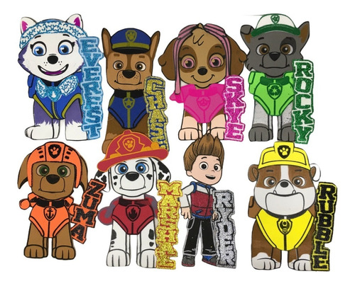 Paquete 8 Figuras Paw Patrol De Fomi Tamaño Dulcero