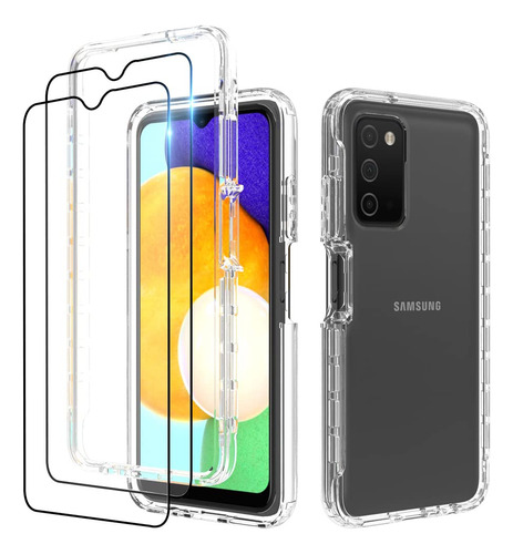 Dzxouui For Samsung A03s Case, Heavy Duty Shockproof Bumper