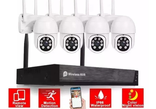 Kit Nvr Wifi Tuya Smart 4 Camaras Ptz Audio