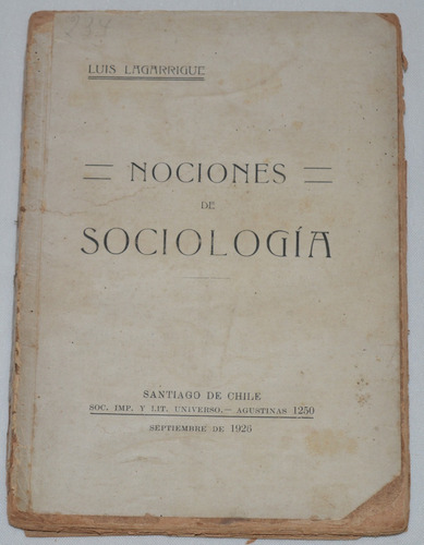 Nociones De Sociología Luis Lagarrigue Librosretail G39