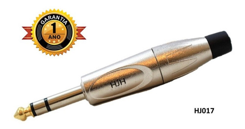 Plug P10 Estéreo Hjh Com Ponta Banhada A Ouro- Hj017