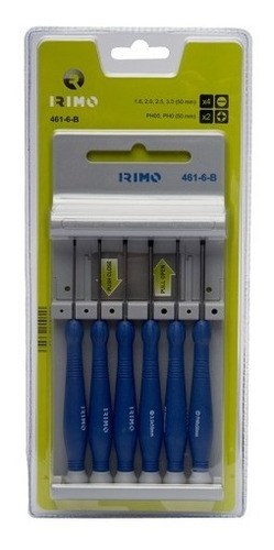 Imagen 2 de 5 de Jgo Destornilladores Precisión 6p Irimo 461-6-b Pack 2un
