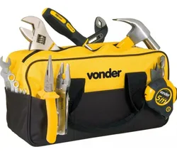 Comprar Bolsa Maleta Ferramentas Em Lona Com 8 Divisões Externas Cor Preto - amarelo no Mercado Livre