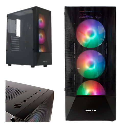 Case Gamer Halion Polaris Cr13 500w Malla 4x Rainbow