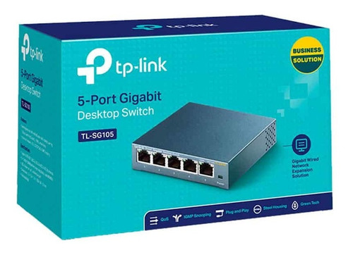 Switch De 5 Puertos 10/100/1000mbps Metal Tl-sg105 Tp-link