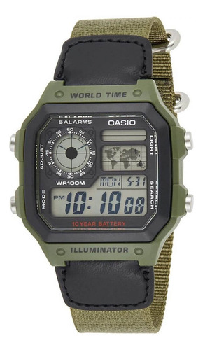 Reloj Para Hombre Casio Ae-1200whb-3bv Verde