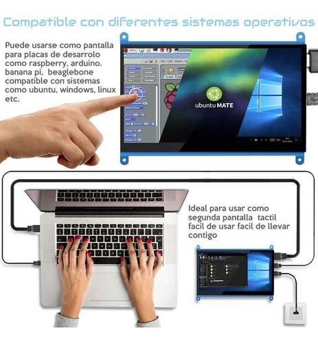 Lcd Touch 7'' Hdmi Raspberry Pi Pantalla Tactil Beaglebone