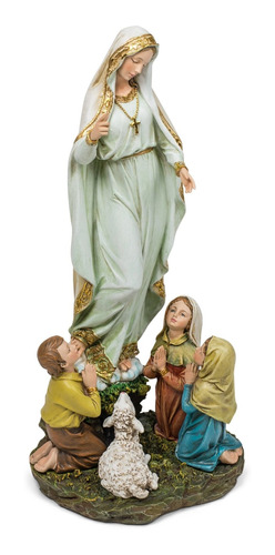 Nuestra Señora De Fátima Niños 12 Pulgadas Resina Piedra Int