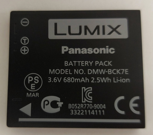Batería Dmw-bck7e Panasonic Lumix Para Camara De Fotos