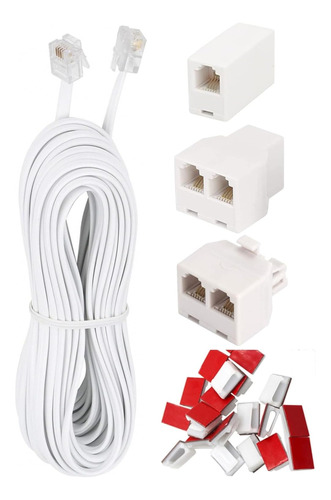Phone Extension Cord 33 Ft, Telephone Cable With Standa...