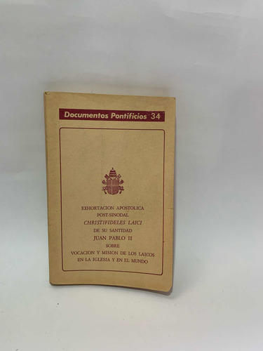 Documentos Pontificios 34 Exhortación Apostólica Juan Pablo (Usado)