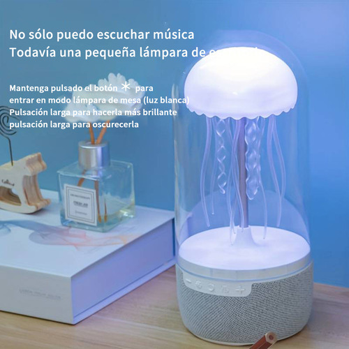Pulpo Altavoz Bluetooth y Luz Nocturna Sonido Envolvente 3d Color Blanco