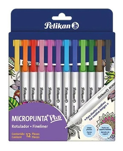 Microfibra Pelikan Micropunta Plus X 12 Colores Surtidos