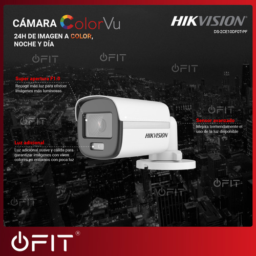 Camara Seguridad Hikvision Colorvu Color 24hs 2mp Bullet Cu