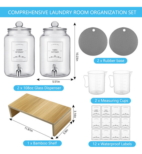 Dispensador De Detergente Para Ropa Cyykda 3,4 L Con Soporte