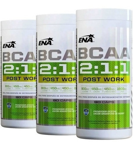 3 Potes Amino Bcaa 2000 Ena Aminoácidos Ramificados