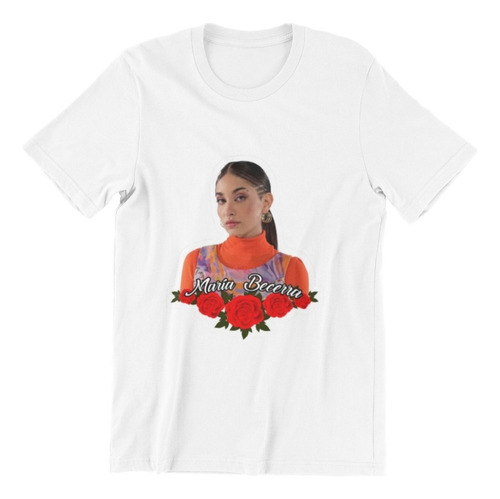 Polera Unisex Maria Becerra Regageton Flores Estampado Algod